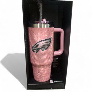 Philadelphia Eagles Pink Bling Tumbler 46 Oz Insulated NFL Tailgate Party NEW